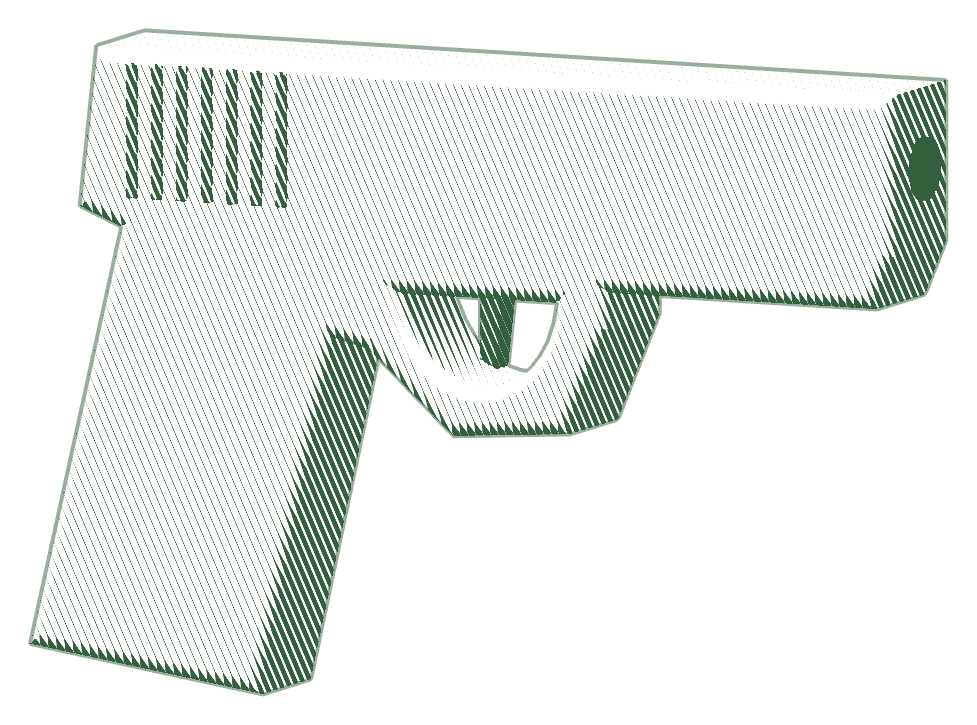 An engraving of a handgun